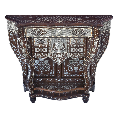 mother of pearl inlay Moroccan console table by Levantiques