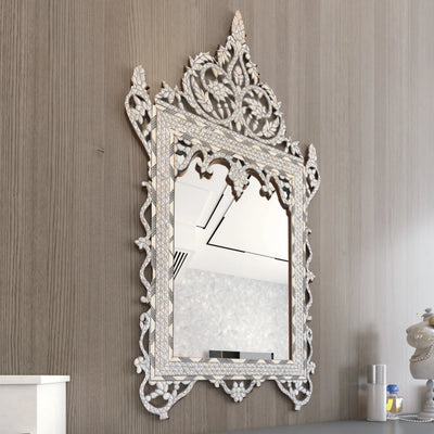 mother of pearl inlay Moroccan vanity mirror by Levantiques 