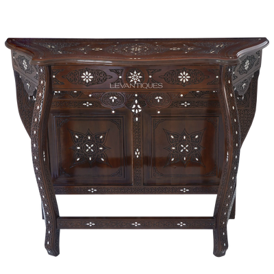 mother of pearl inlay console table by levantiques