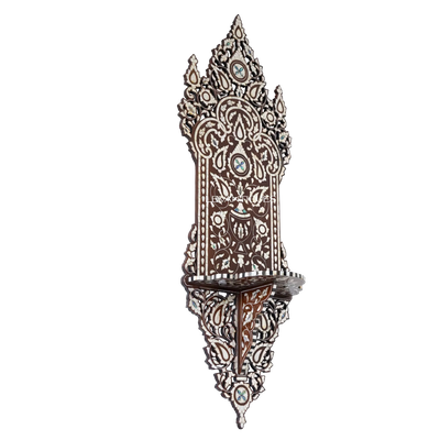 mother of pearl inlay turban stand by levantiques