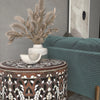 wooden inlaid side table in modern interior design by Levantiques